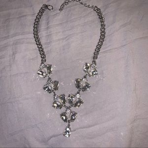 Silver Large Diamond Necklace